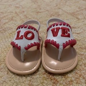 Brand new infant Jack Rogers LOVE sandals 0-3mos